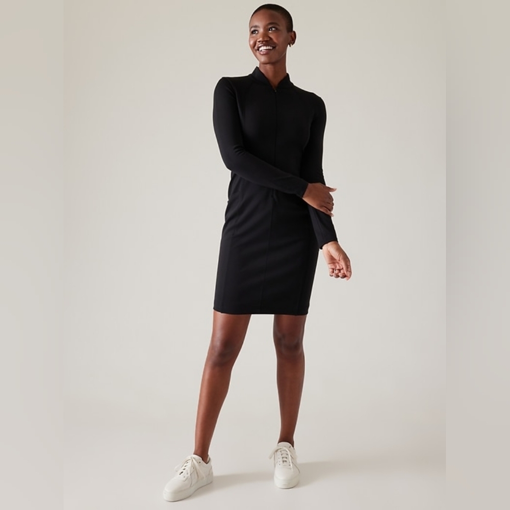 ATHLETA | Delancey Skyline Dress Black Long Sleeve